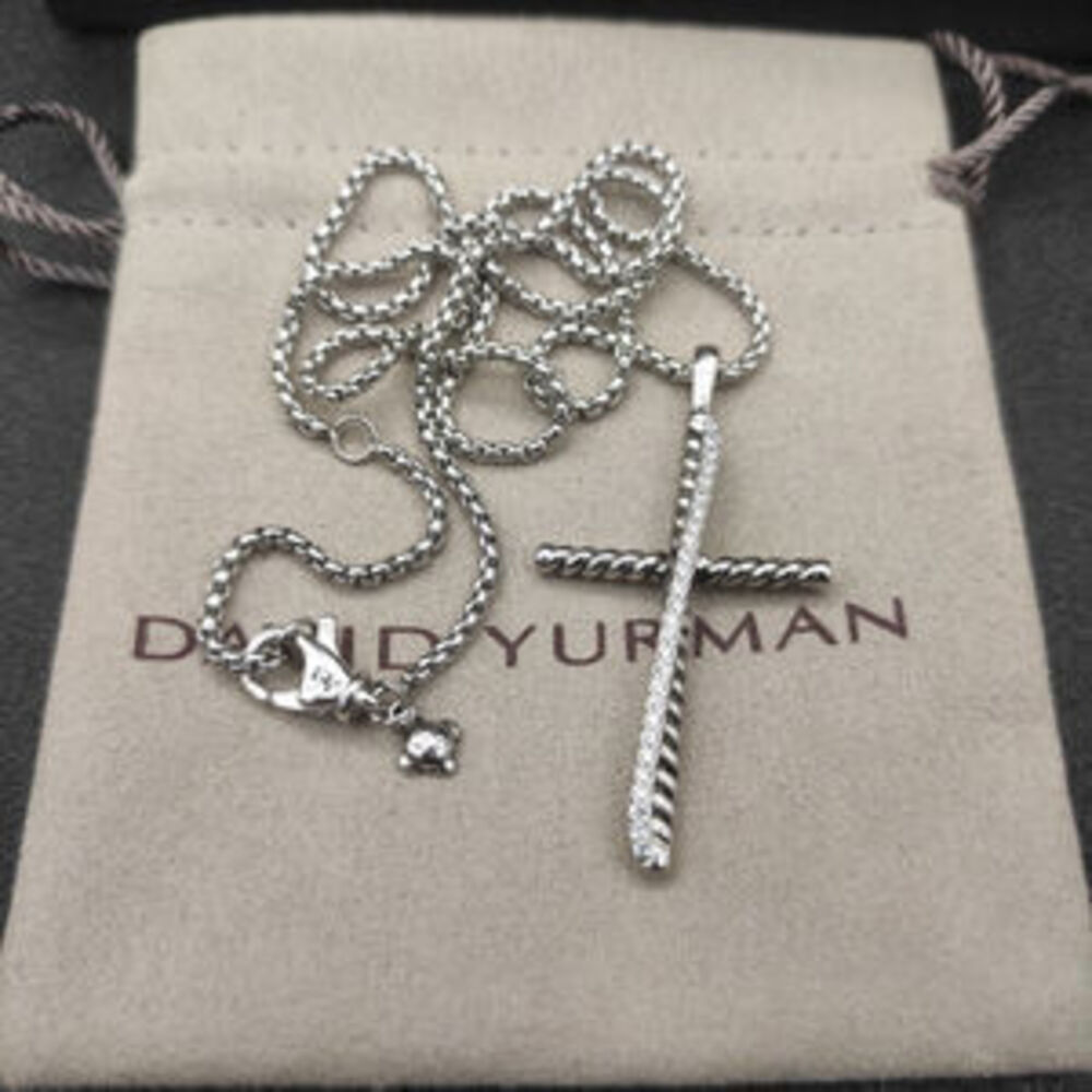 David Yurman Cross Diamond Necklace